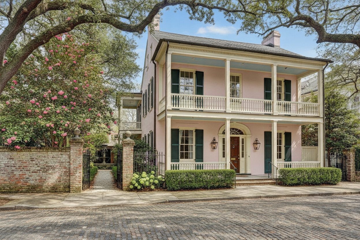 Exterior of the charleston single house in Charleston, SC