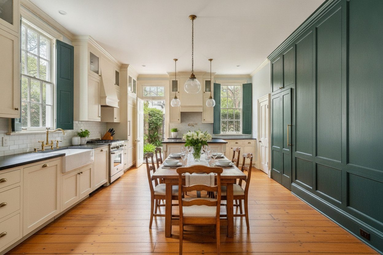 Kitchen of the charleston single house in Charleston, SC