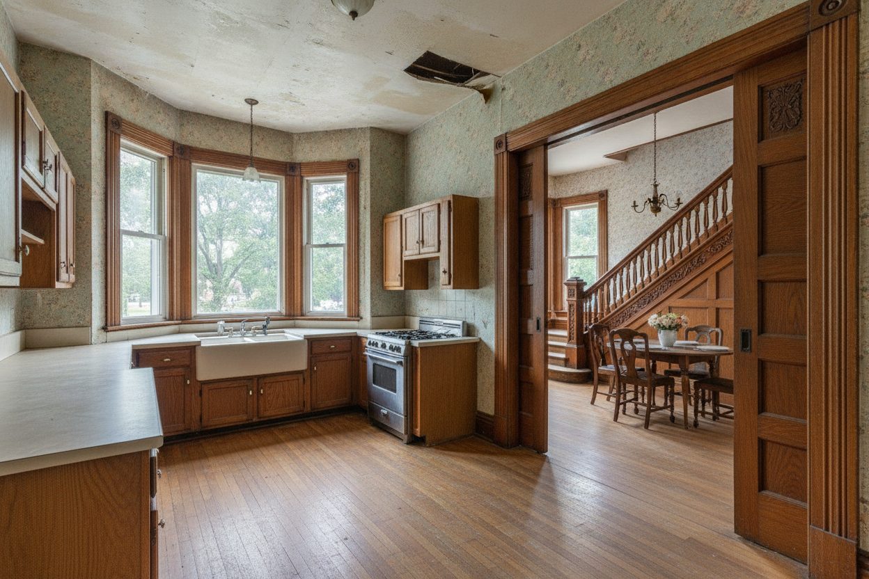 Kitchen of the victorian fixer-upper in Detroit, MI
