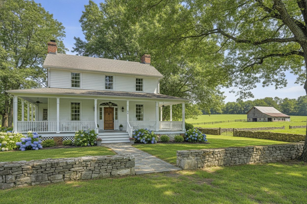Exterior of the historic farmhouse in Franklin, TN