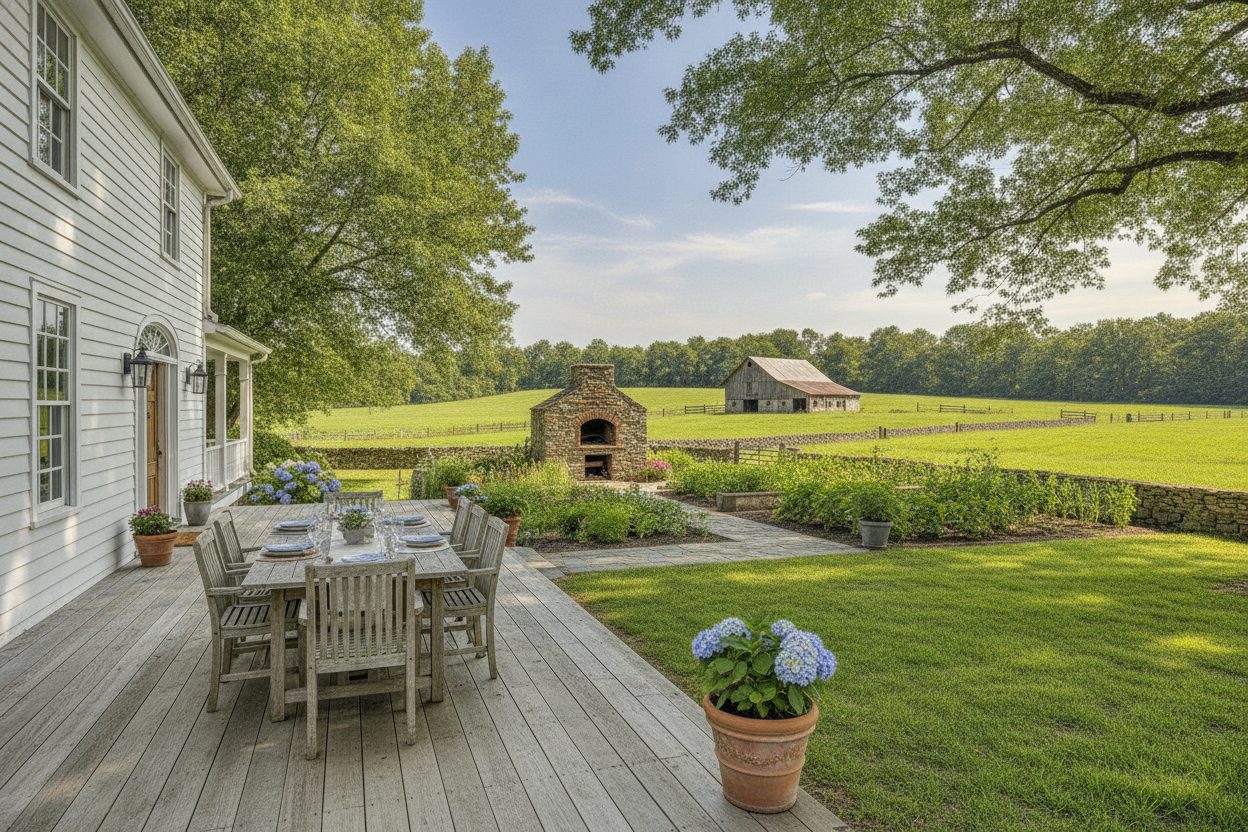 Outdoor space of the historic farmhouse in Franklin, TN