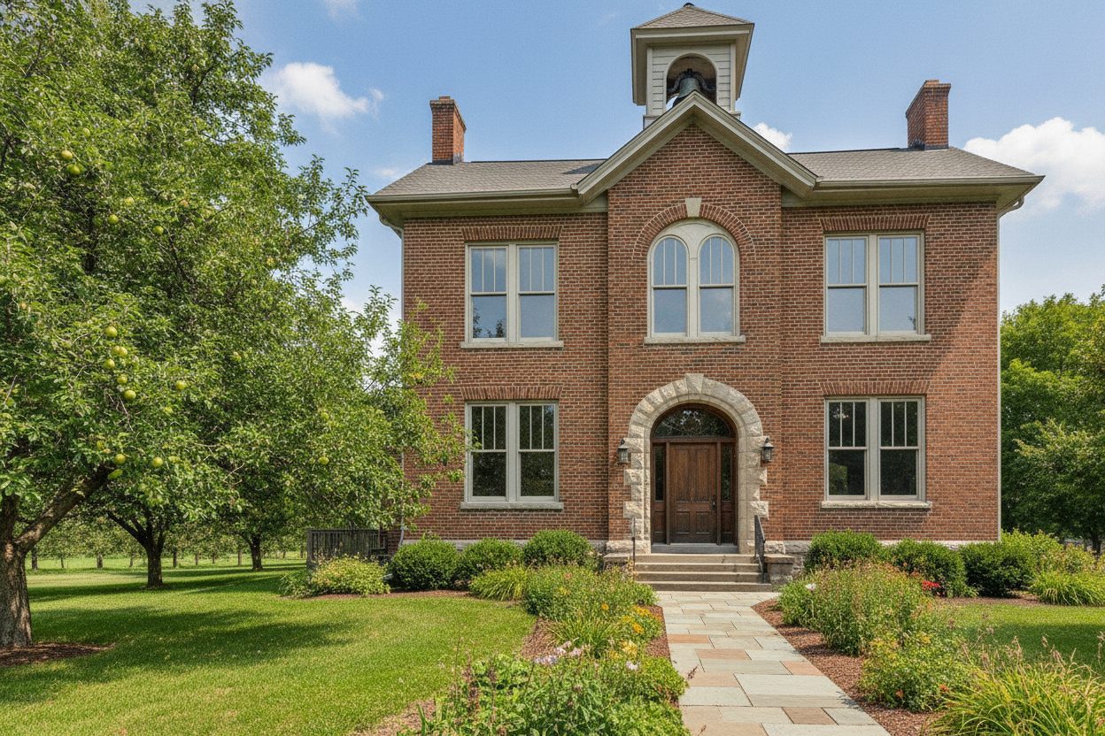 Exterior of the converted schoolhouse in Galena, IL