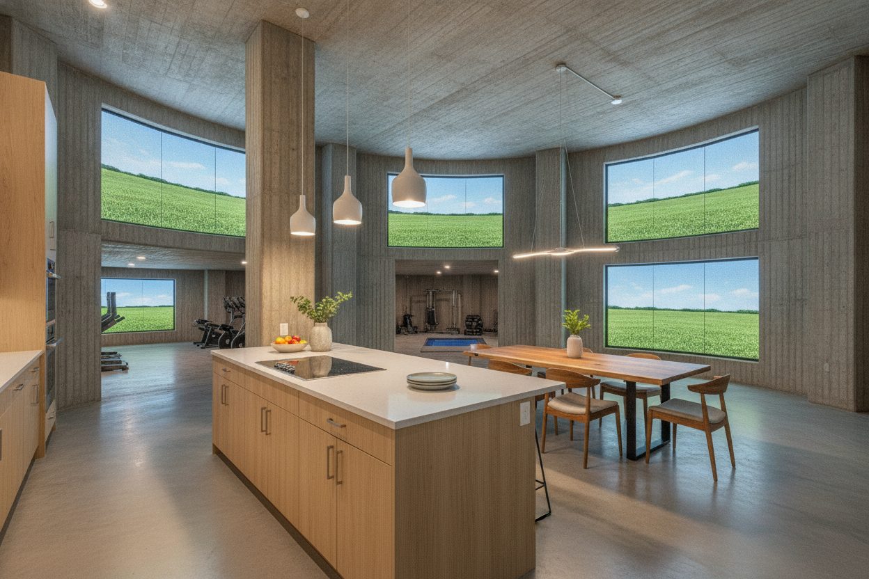 Kitchen of the missile silo condo in Concordia, KS