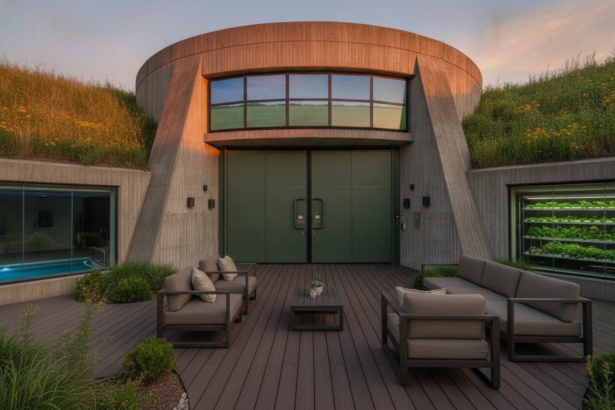 Outdoor space of the missile silo condo in Concordia, KS