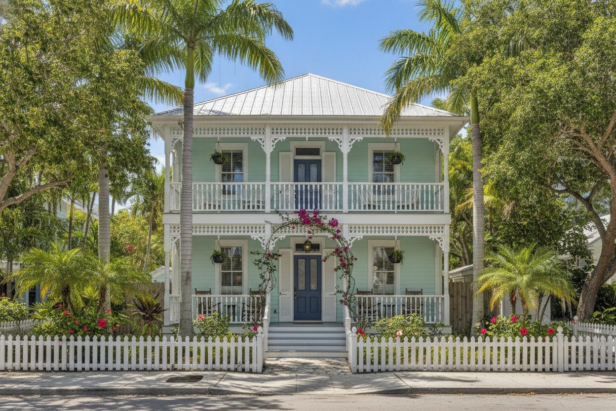 Exterior of the conch house in Key West, FL