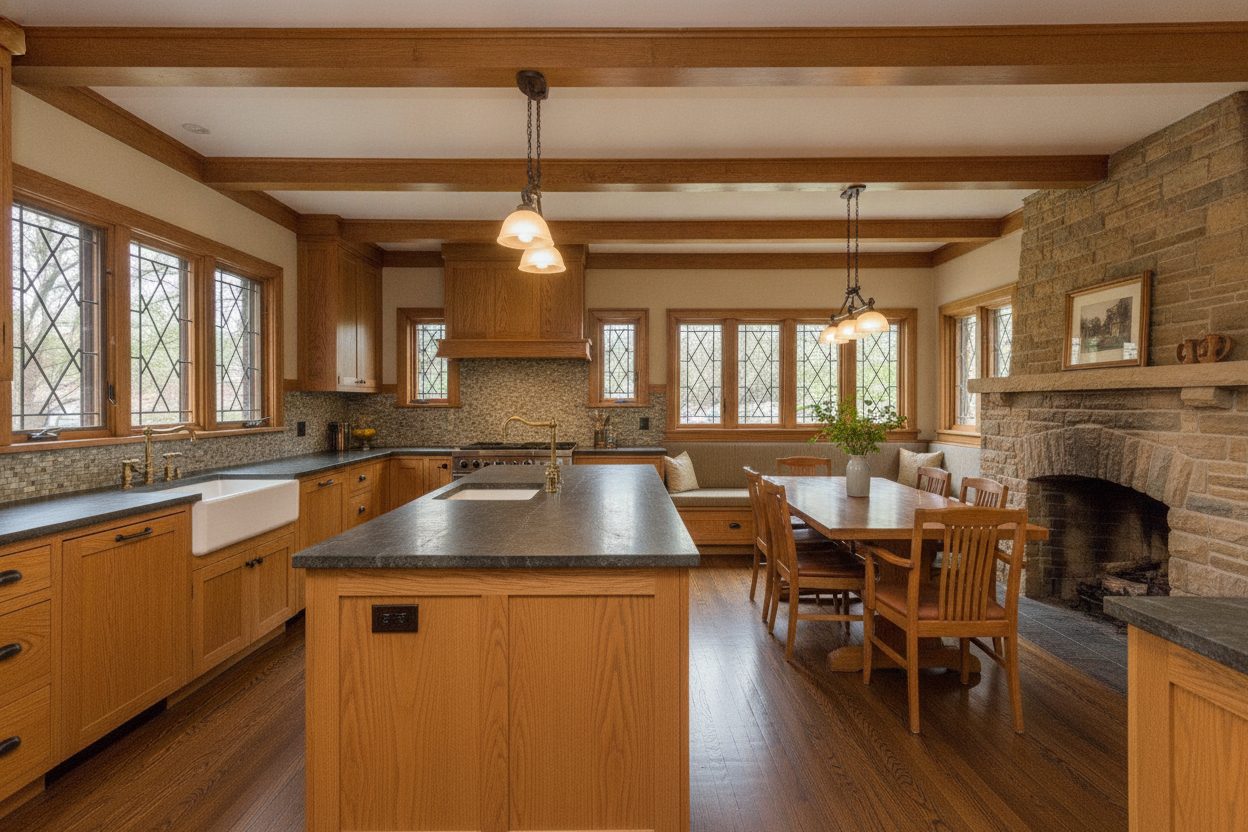 Kitchen of the prairie school home in Oak Park, IL