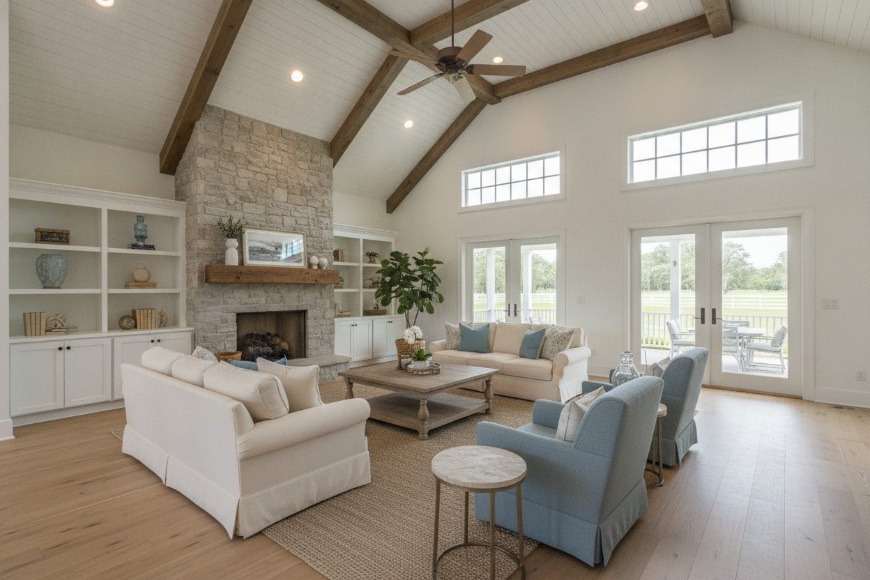 Living room of the horse ranch in Ocala, FL