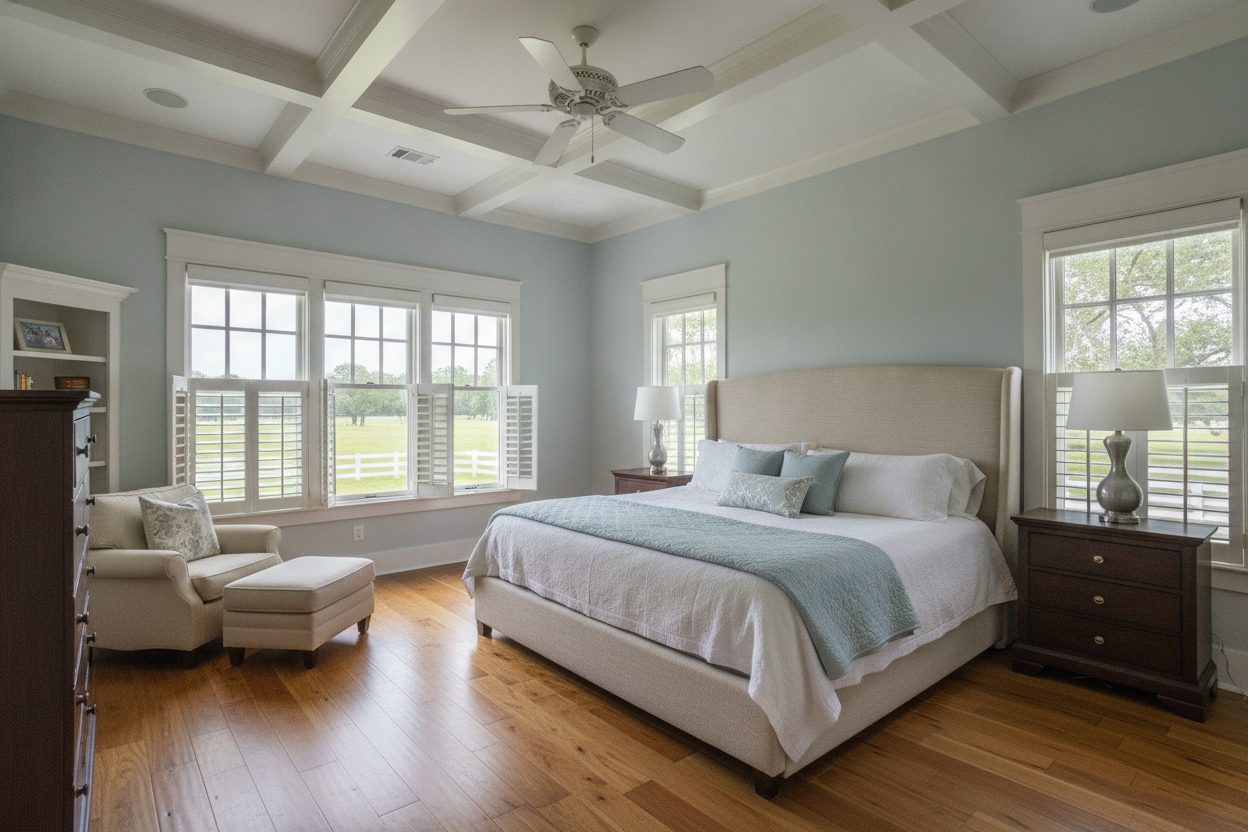 Primary bedroom of the horse ranch in Ocala, FL
