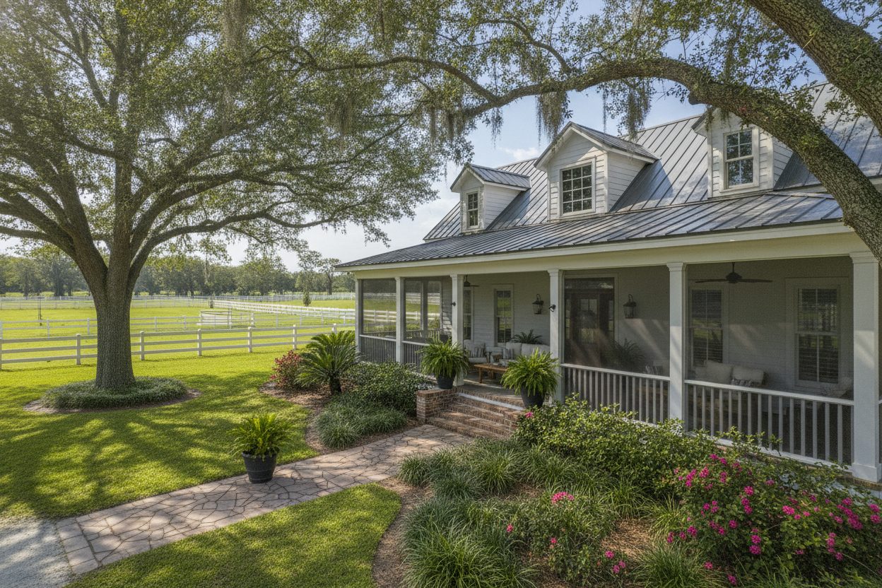 Outdoor space of the horse ranch in Ocala, FL