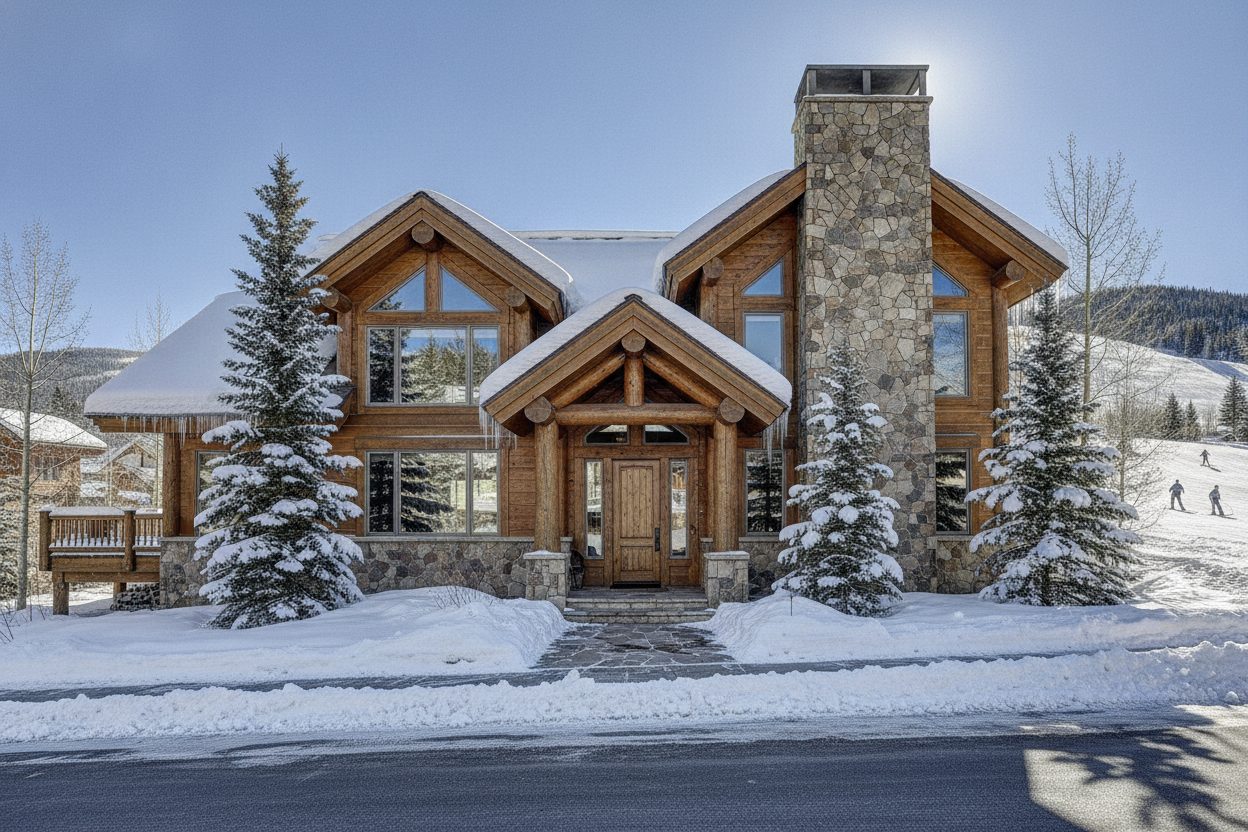 Exterior of the ski-in chalet in Park City, UT