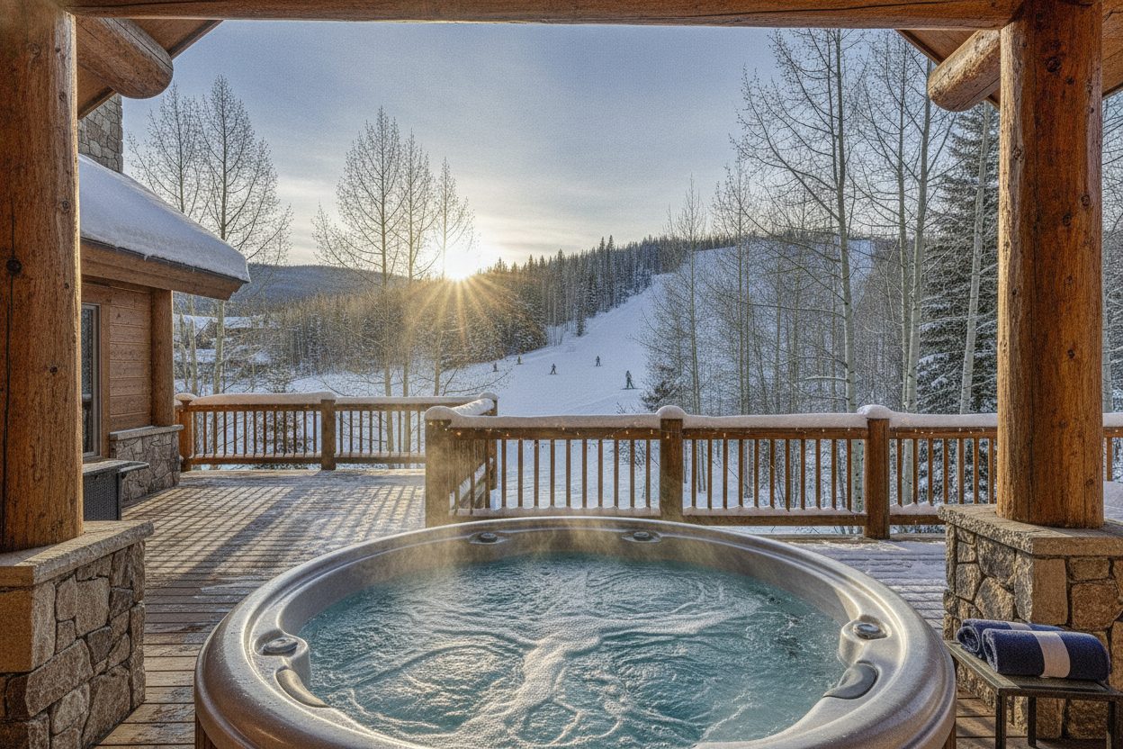 Outdoor space of the ski-in chalet in Park City, UT