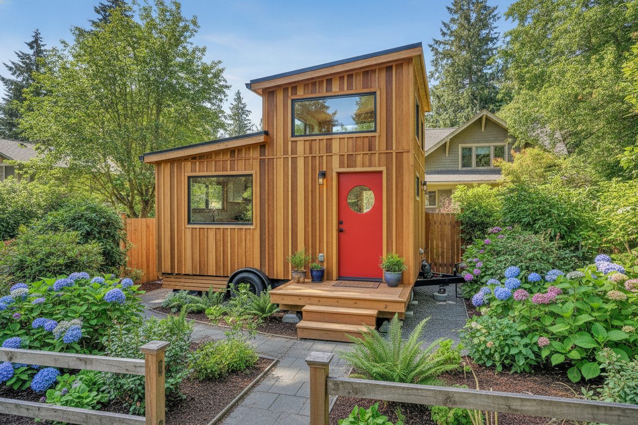 Exterior of the tiny house in Portland, OR