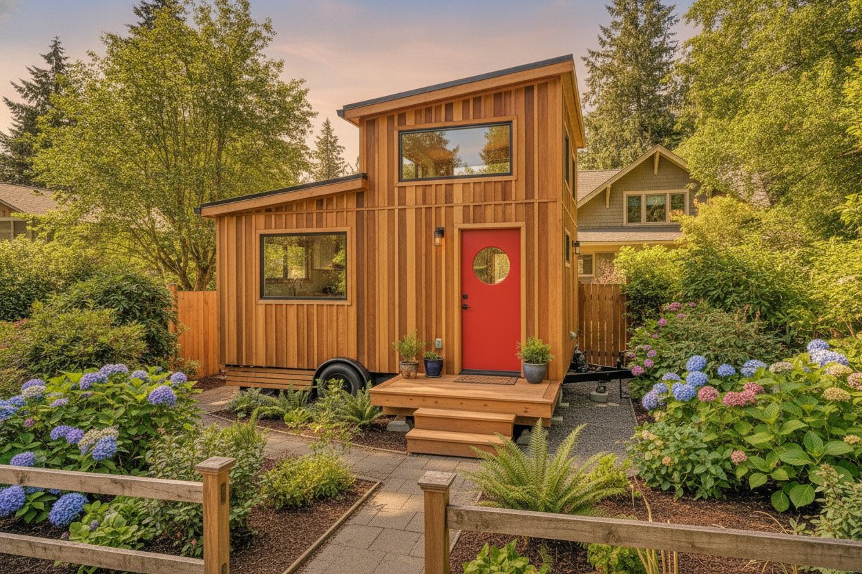 Outdoor space of the tiny house in Portland, OR