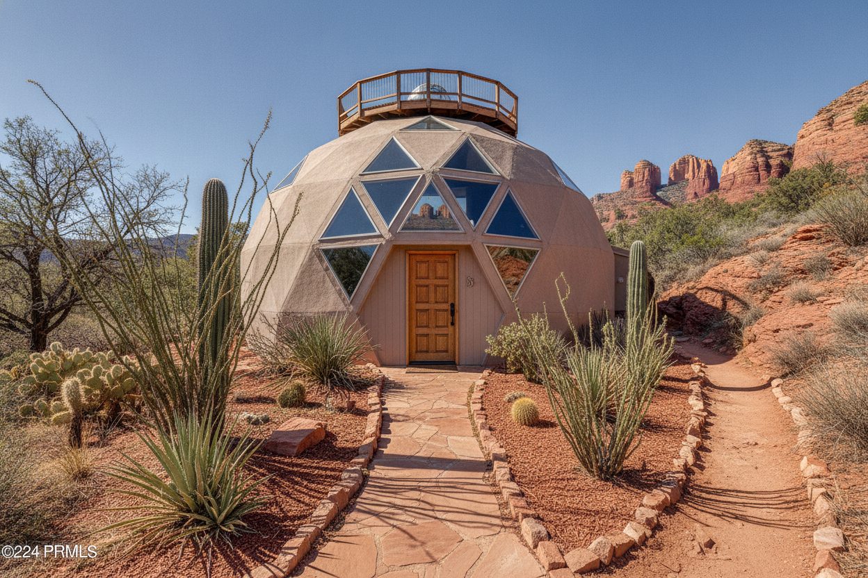 Exterior of the geodesic dome in Sedona, AZ