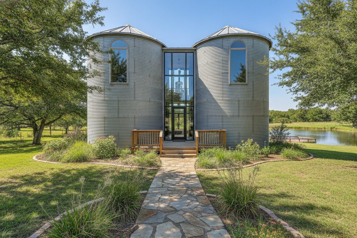 Exterior of the converted grain silo in Waco, TX